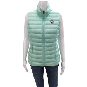 Jott Women Puffer Jacket Green Nylon Zip Sleeveless Size XS